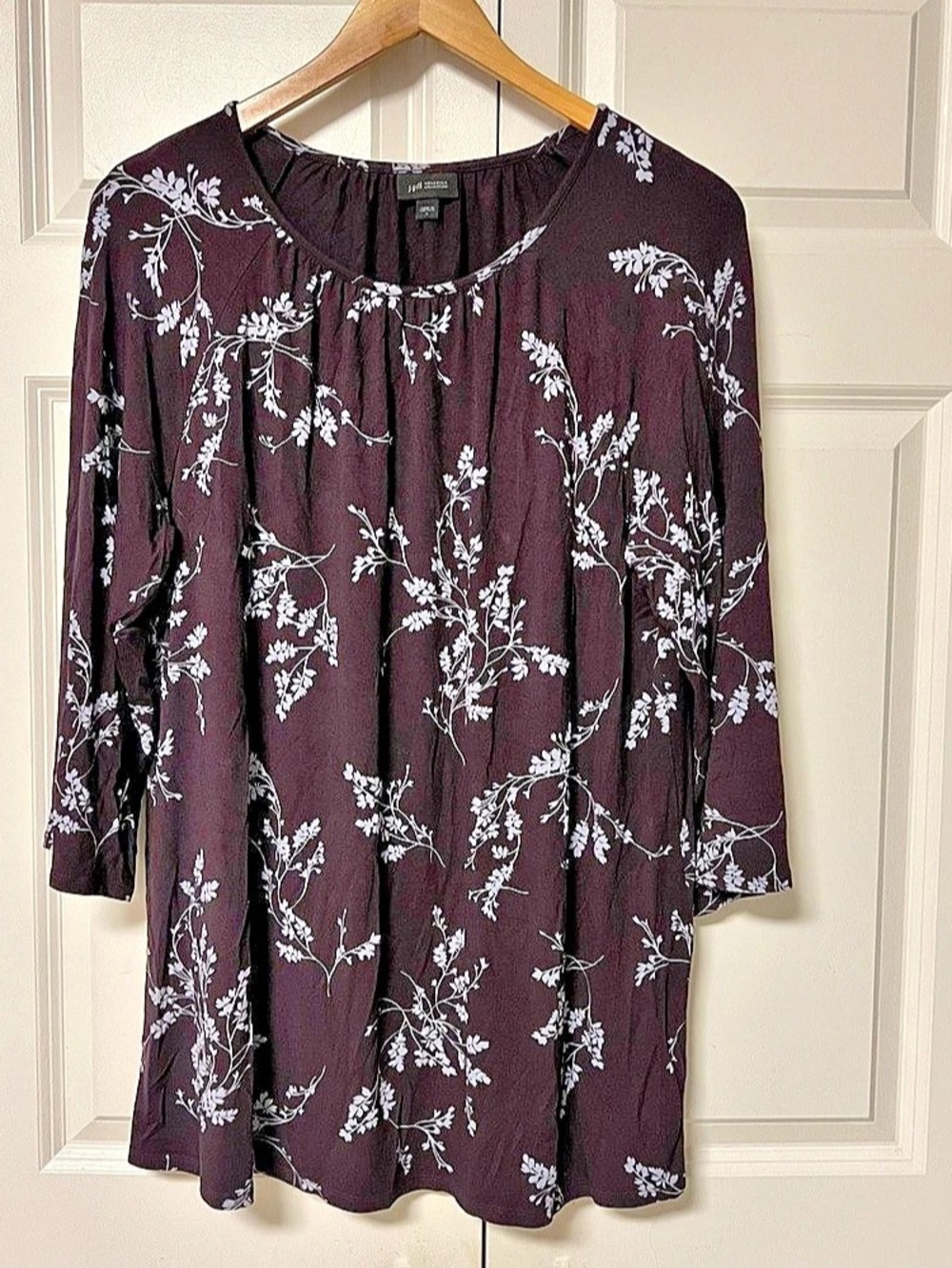 J.Jill Wearever Collection Floral Tunic Purple Large Like New